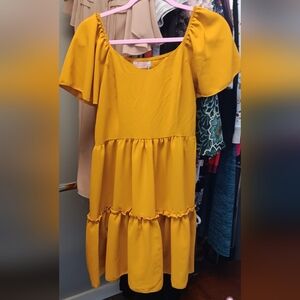 Yellow Tiered Dress